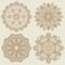 Indian doodle boho floral mehendi mandalas set
