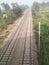 Indian double railway track with straight line