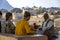 Indian drum lesson on the shores of the lake in Pushkar