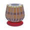 Indian drum table music instrument blue lines