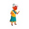 indian elderly woman shaming granddaughter in kitchen cartoon vector