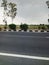 Indian empty road in rain