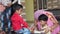 Indian family celebrating Raksha bandhan or Bhai dooj festival. A festival to celebrate bond between brother & sister