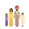 Indian Family Four People Parents Two Children