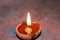 Indian famous festival Diwali festival of light. Lamp is burning