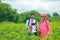 Indian farmer Discussing with agronomist at Farm and collecting some information