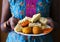 Indian Female Carrying Indian Diwali Sweets