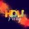 Indian festival of colors holi party  design with colorful powder and multicolor with colorful typography holi text.