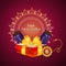 Indian festival of happy raksha bandhan invitation greeting card with vector gifts and sweet