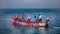 Indian fishermen graphically pull painted Seine right in boat 2.