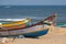 Indian fishing boats ashore on the Coromandel coast