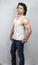 Indian fitness male model in white vest