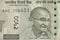 Indian Five Hundred Rupee Note with Mahatma Gandhi Portrait