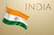 Indian flag with classy golden background, India written in gold
