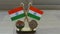 Indian flag clock. Indian Flag and Table Clock Flag. Flag with Golden Clock with Oval Shape Stand useful for Car Dashboard Desk