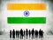 Indian Flag and a group of business people