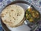 Indian food aalu-methi with chappati