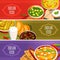 Indian Food Horizontal Banners Set