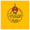 Indian Food Logo. Round linear of Indian turban