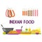 Indian food restaurant colorful vector showcase