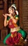 Indian girl dancing Kuchipudi dance