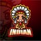 Indian girl mascot esport logo design