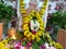 Indian god shiva and ganesh worshiped decorated flower garlands.