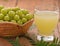 Indian gooseberry juice on wooden floor