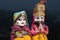 Indian handicraft, handmade puppet attached string, King and queen Rajasthan India.