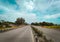 Indian Highway four lane road picture with blue sky above