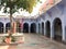 Indian Hindu Ashram Courtyard with Tree