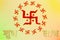 Indian hindu religious spiritual symbol swastik or swastica use for blessing,luck,god worship,mar