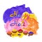 Indian Holi Festival Background. Happy Holi celebration vector with watercolor splashes