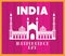 Indian jama masjid temple with pink background