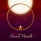 Indian karwa chauth festival with full moon and diya design