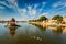 Indian landmark Gadi Sagar in Rajasthan