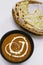 indian lentil curry known as dal makhani with tandoori naan bread