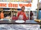 An indian little boy making dosa south food dish on local shop in india oct 2019