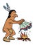 Indian making smoke signals