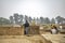 An Indian male laborer constructs and restores the Buddha\\\'s cloister at the Chetuwan Maha Vihara Temple in Savatthi, India