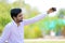 Indian man click selfie with mobile