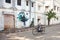 Indian man driving the bicycle in Puducherry