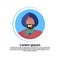 Indian man face avatar traditional clothes male cartoon character portrait isolated round frame flat