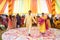Indian marriage celebration couple catwalk on stage