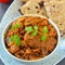 Indian meal - baingan bharta and roti