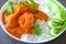 Indian Meal -Chicken curry with rice and salad