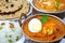 Indian meal with egg curry