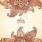 Indian mehndi henna tattoo style vector card