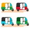 Indian motor rickshaw car. Indian tuk tuk. Vector illustration.