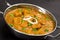 Indian Mutter Paneer in Metal Bowl